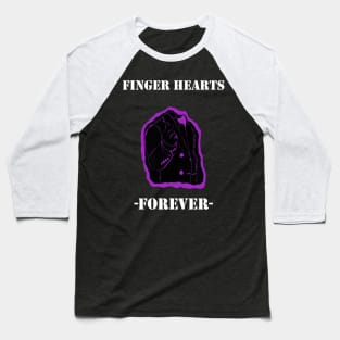 Finger Hearts Forever Purple Baseball T-Shirt